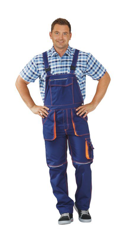 Produktbild Planam Basalt Neon Arbeitshose Latzhose marine orange 42 bild 2