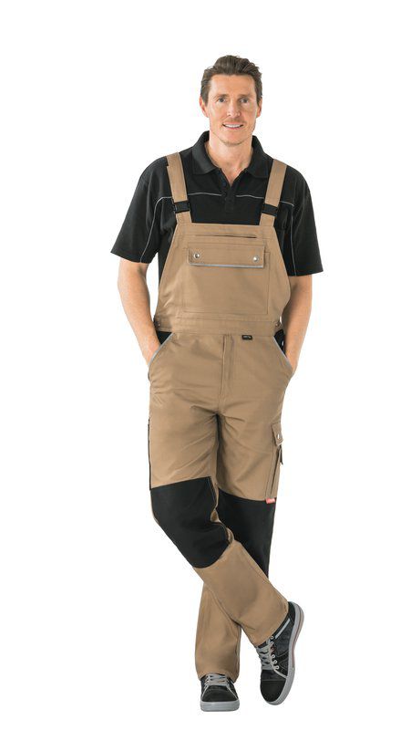 Produktbild Planam Canvas 320 Arbeitskleidung Latzhose khaki schwarz Größe 90 bild 2