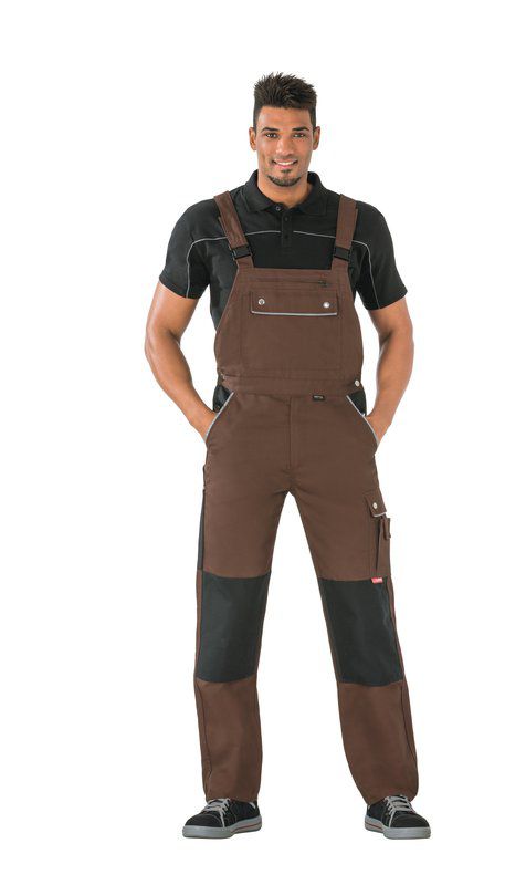 Produktbild Planam Canvas 320 Arbeitskleidung Latzhose braun schwarz Größe 52 bild 2