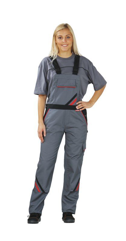 Produktbild Planam Highline Damen Latzhose schiefer schwarz rot Größe 34 bild 2
