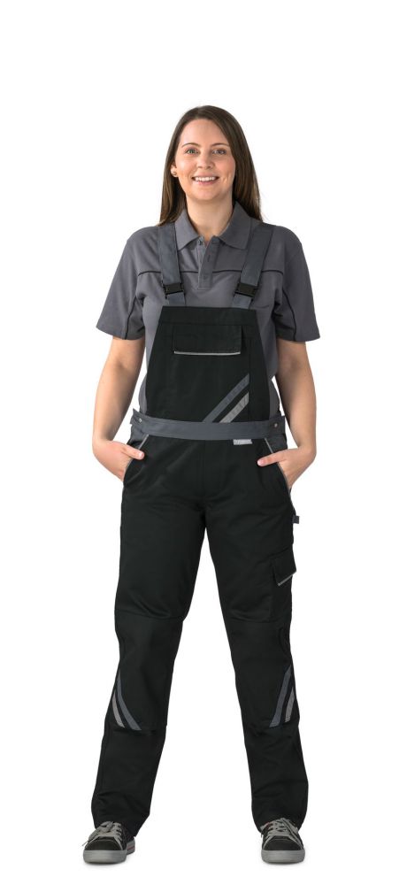 Produktbild Planam Highline Damen Latzhose Arbeitshose schwarz schiefer zink Größe 40 bild 2