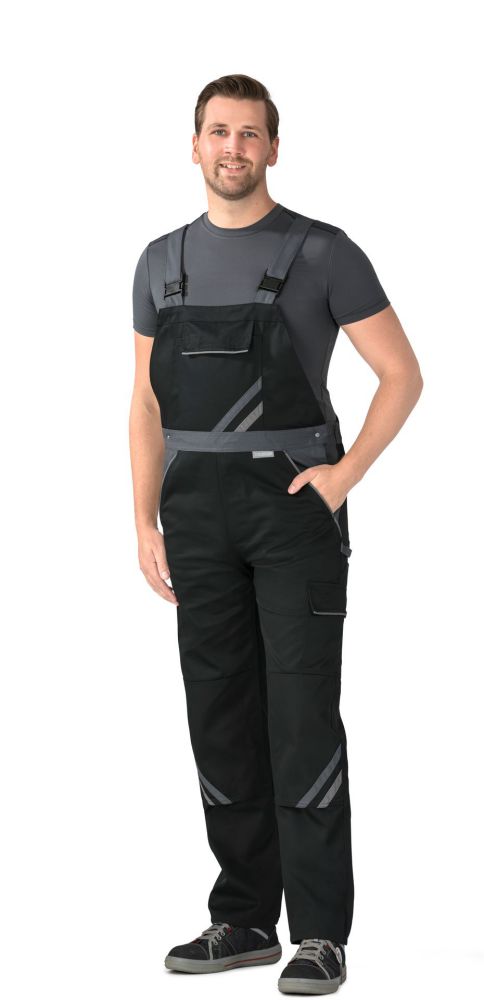 Produktbild Planam Highline Latzhose Arbeitshose schwarz schiefer zink Größe 58 bild 2
