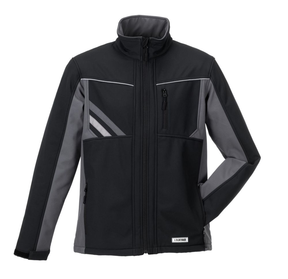 Produktbild Planam Highline Softshelljacke Arbeitsjacke schwarz schiefer zink Größe S