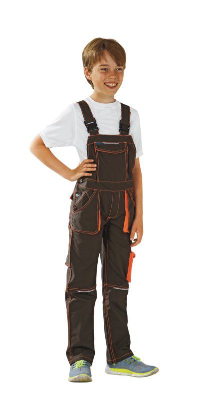 Produktbild Planam Junior Latzhose oliv orange Größe 86 92 bild 2