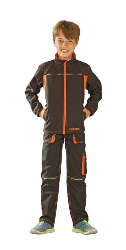 Produktbild Planam Junior Softshelljacke oliv orange Größe 158 164 bild 2