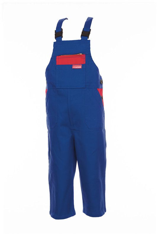 Produktbild Planam Kinderlatzhose kornblau mittelrot Größe 98 104