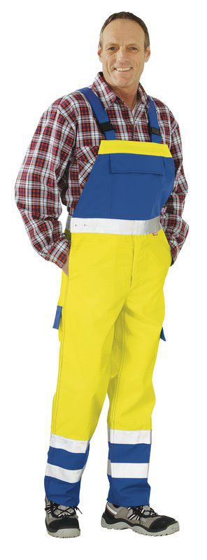 Produktbild Planam Major Protect Latzhose warngelb kornblau Größe 98 bild 2