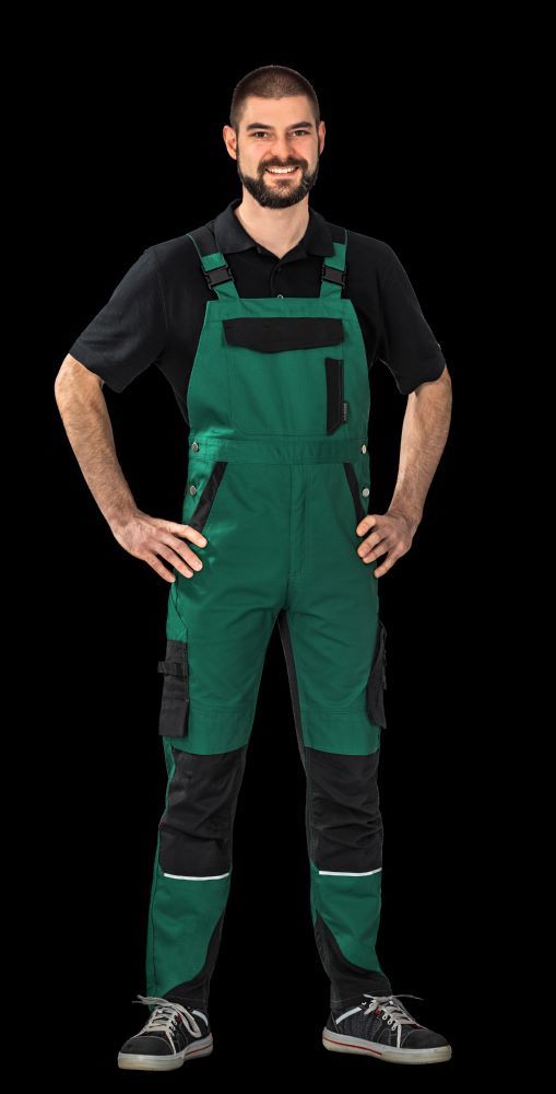 Produktbild Planam Norit Herren leichte Latzhose grün schwarz Gr. 29 bild 5