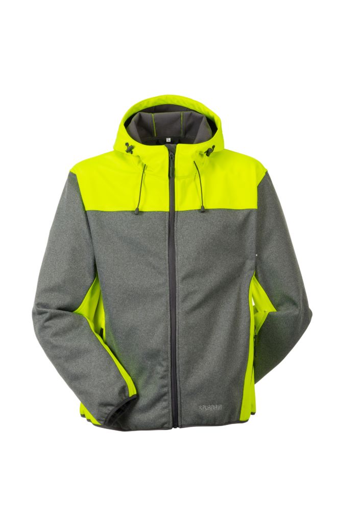 Produktbild Planam Outdoor Kontrast Softshelljacke grau gelb Größe L