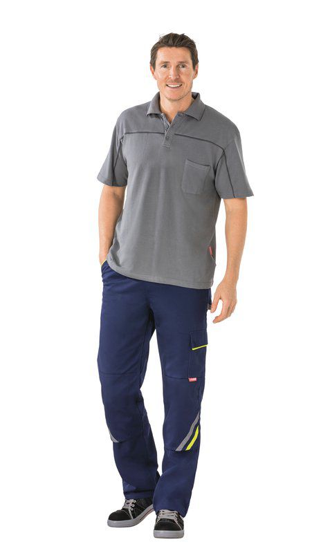 Produktbild Planam Visline Arbeitshose Bundhose marine gelb zink Größe 64 bild 2