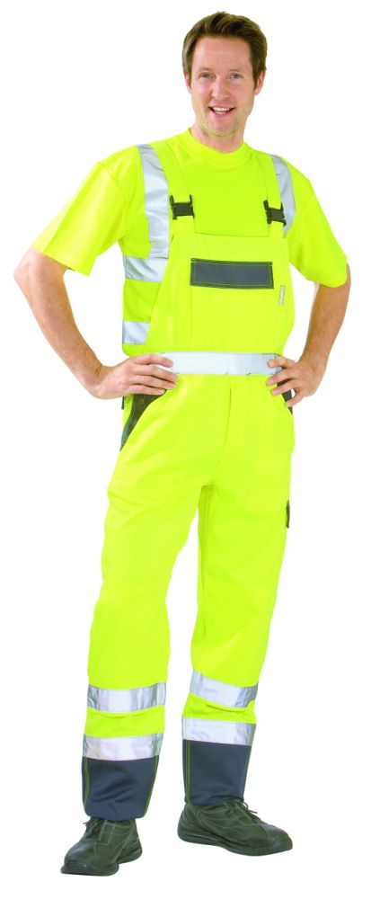 Produktbild Planam Warnschutz Latzhose gelb marine Größe 106 bild 2