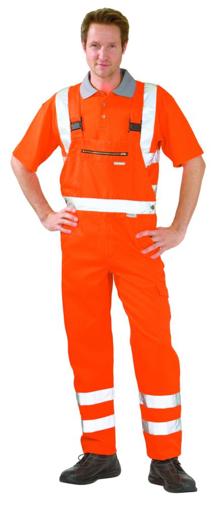 Produktbild Planam Warnschutz Latzhose uni orange Größe 52 bild 2