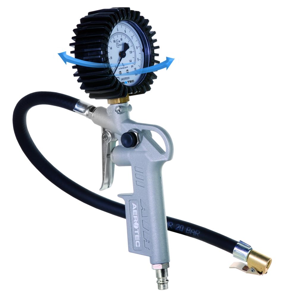 Produktbild AEROTEC Reifenfüller GEEICHT mit 30 cm Schlauch inkl.3er Adapter Set