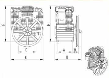 Produktbild Aggregat SHM  K50 2 Zyl Doppelstufig mit Nachkühler 1240 L bild 2
