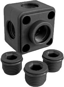 Produktbild AEROTEC Luftverteilerdose Kunststoff  1/2&rsquo;&rsquo; inkl. 3 Stopfen