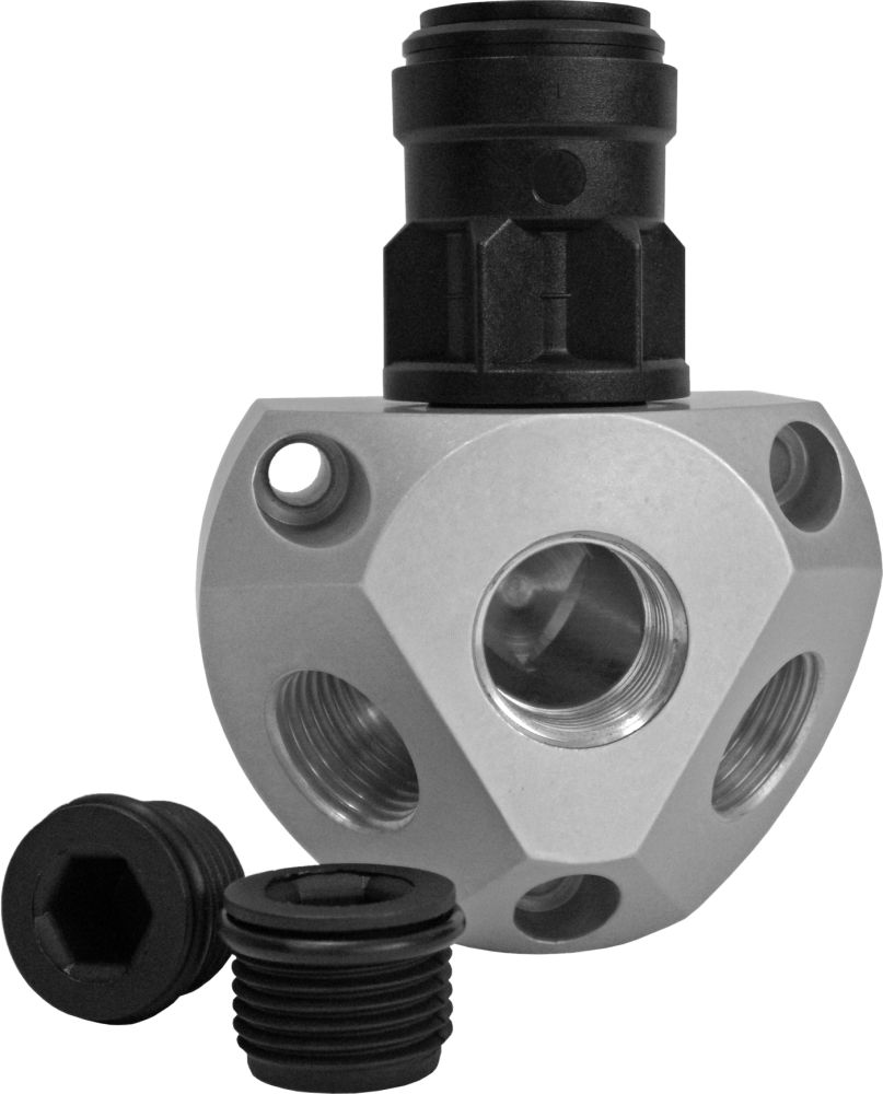 Produktbild AEROTEC Luftverteilerdose Alu 1/2" incl. 2 Stopfen