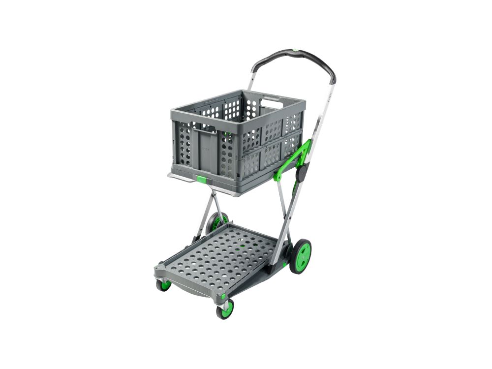 Produktbild Clax Trolley green edition mit faltbarer Box 46 Liter grey edition