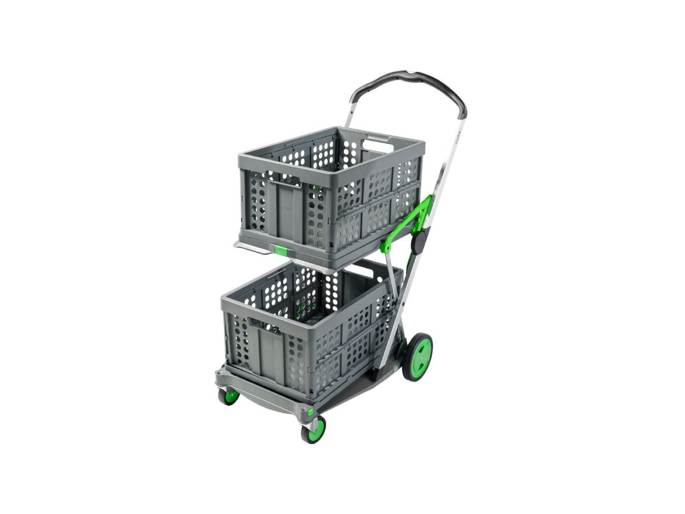 Produktbild Clax Trolley green edition mit faltbarer Box 46 Liter grey edition bild 3