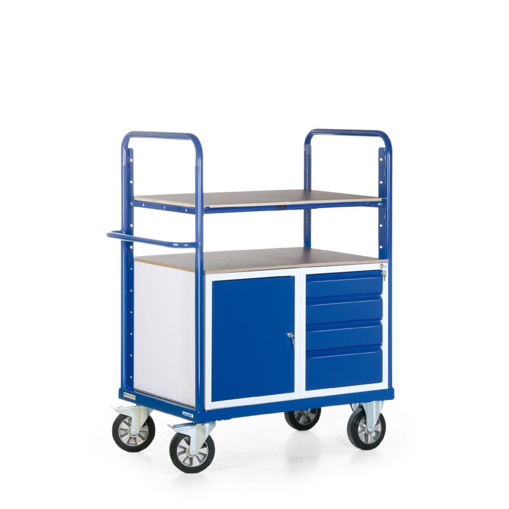 Produktbild Rotauro Schwerlast Etagenwagen bis 1200 kg 3 Ladeflächen 1000 x 700 mm bild 2