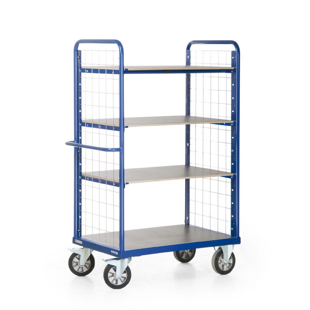 Produktbild Rotauro Schwerlast Etagenwagen 4 Ladeflächen 2 Stirnseiten 1390 x 800 mm