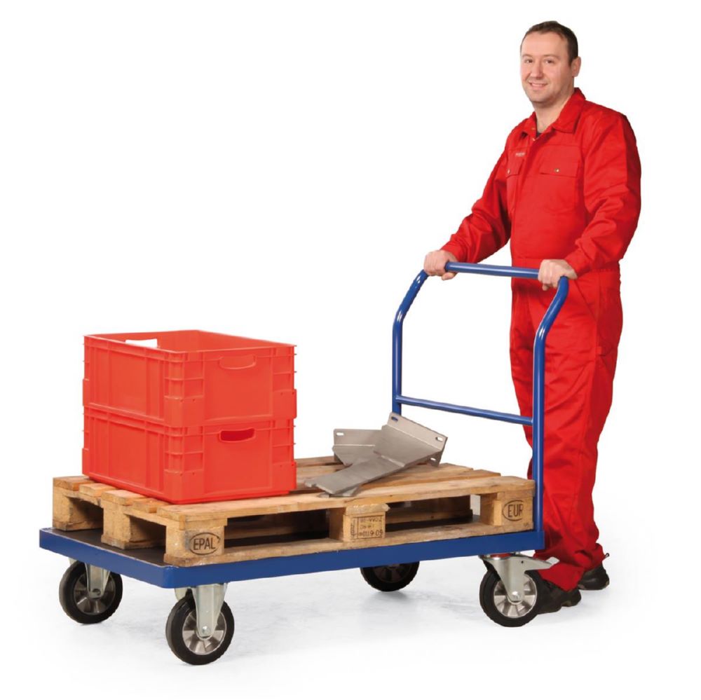 Produktbild Rotauro Schwerlast Plattformwagen Serie R mit Schiebebügel 1200 x 800 mm bild 3