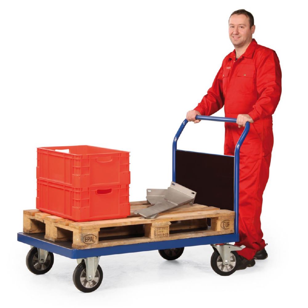 Produktbild Rotauro Schwerlast Plattformwagen Serie R Stirnwand aus Holz 1200 x 800 mm bild 3