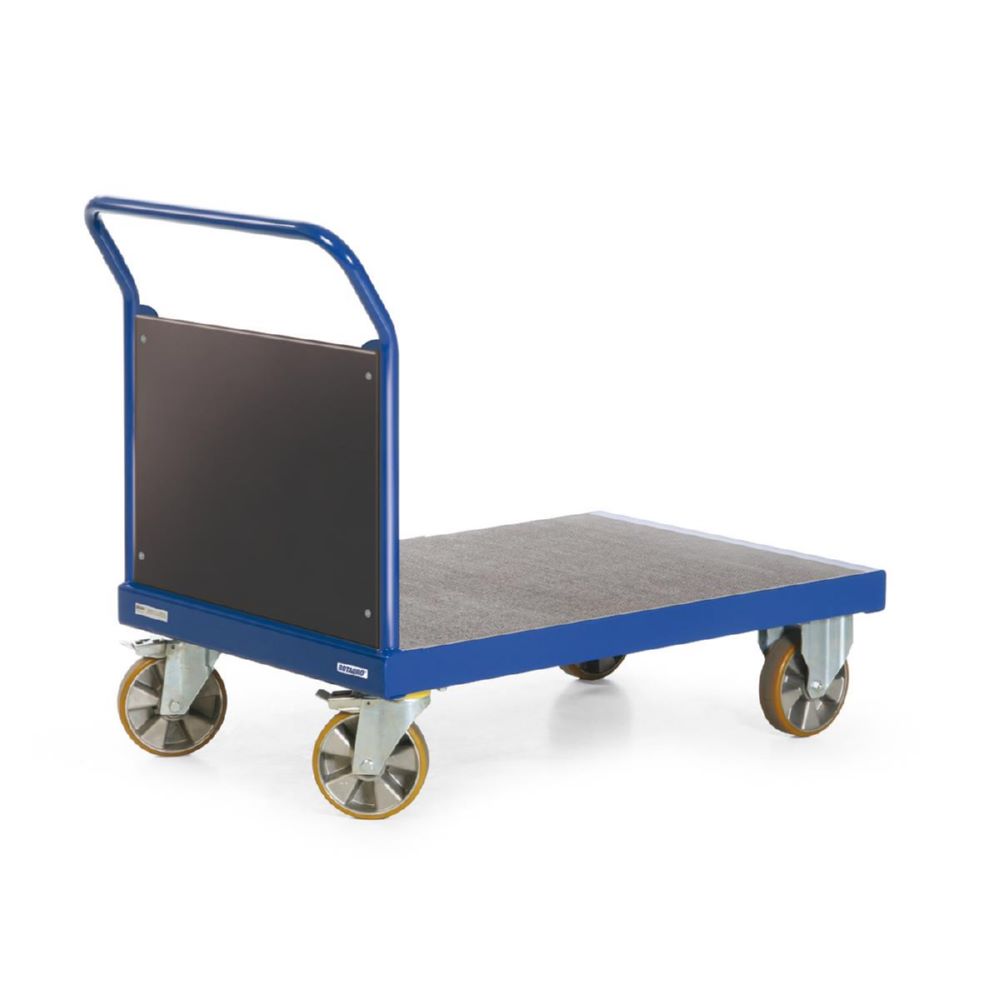 Produktbild Rotauro Schwerlast Plattformwagen Serie R2200 mit 1 Stirnwand aus Holz 1000 x 700 mm
