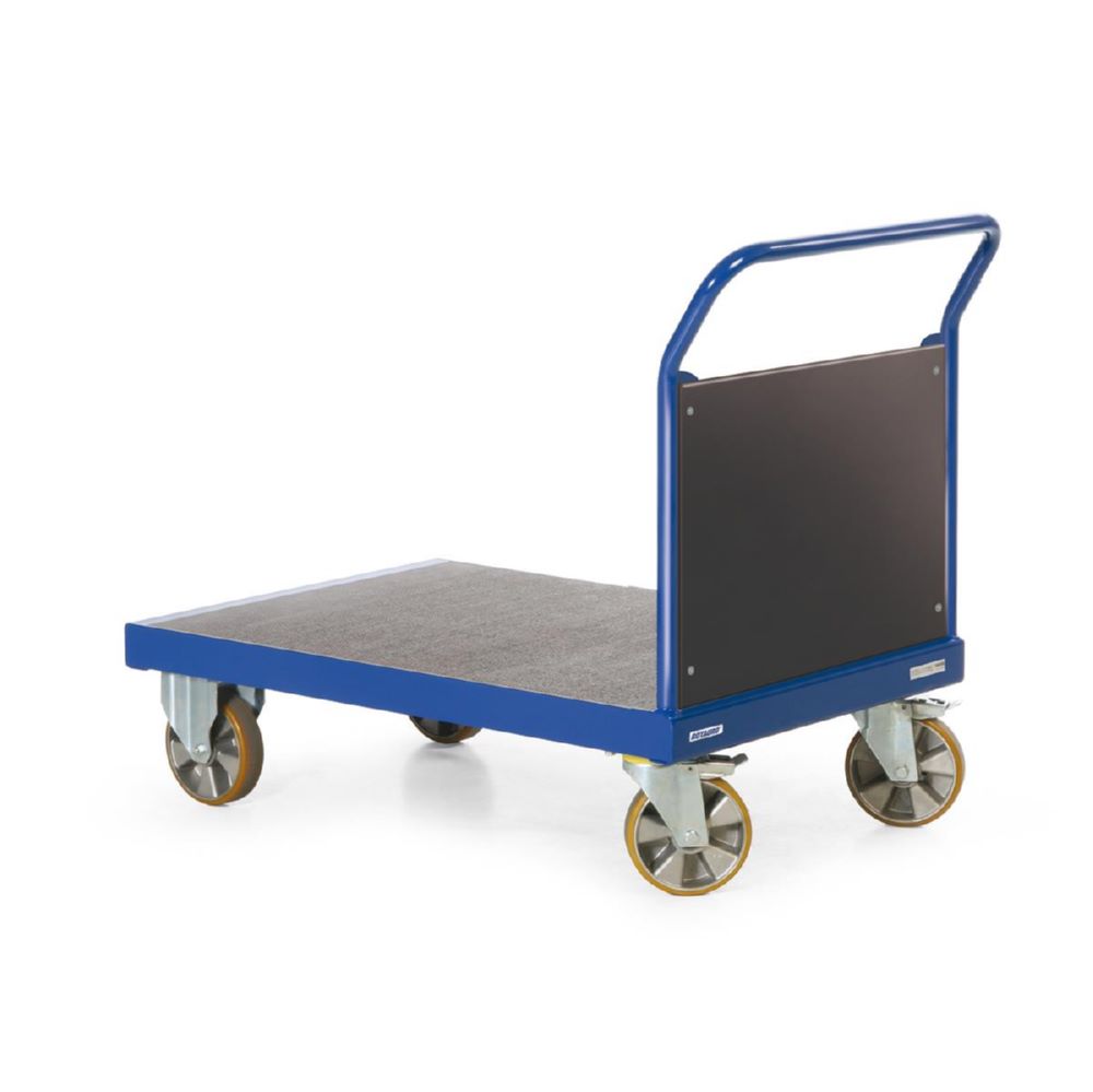 Produktbild Rotauro Schwerlast Plattformwagen Serie R2200 mit 1 Stirnwand aus Holz 1000 x 700 mm bild 2