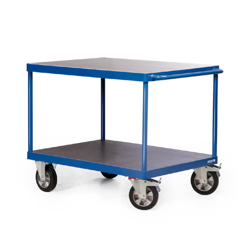 Produktbild Rotauro Schwerlast Tischwagen Serie R 2 x Ladefläche 1000 x 700 mm mit Elastikgummi bild 2