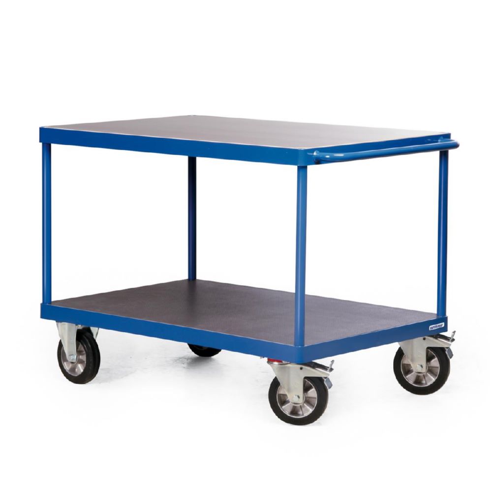 Produktbild Rotauro Schwerlast Tischwagen Serie R bis 1200 kg 2 x Ladeflächen 1600 x 800 mm bild 2