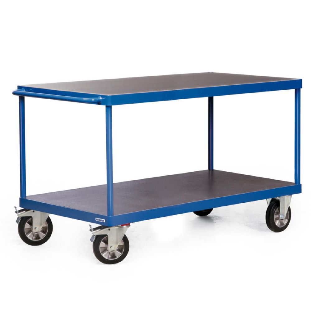 Produktbild Rotauro Schwerlast Tischwagen Serie R 1200 kg 2 x Ladeflächen 2000 x 800 mm