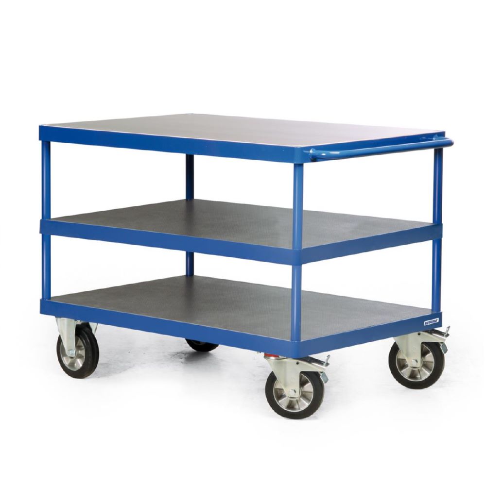 Produktbild Rotauro Schwerlast Tischwagen Serie R Last 1200 kg 3 x Ladefläche 1600 x 800 mm bild 2