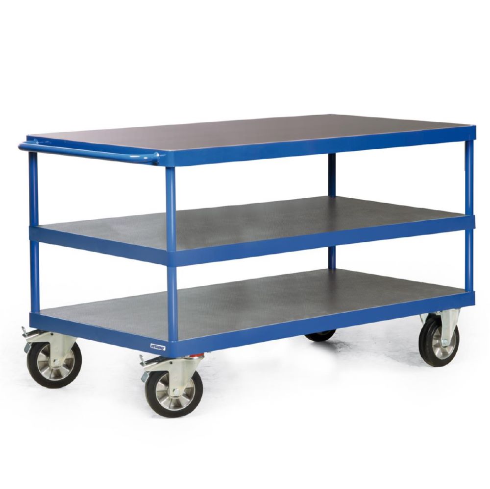 Produktbild Rotauro Schwerlast Tischwagen Serie R bis 1200 kg 3 x Ladeflächen 2000 x 800 mm