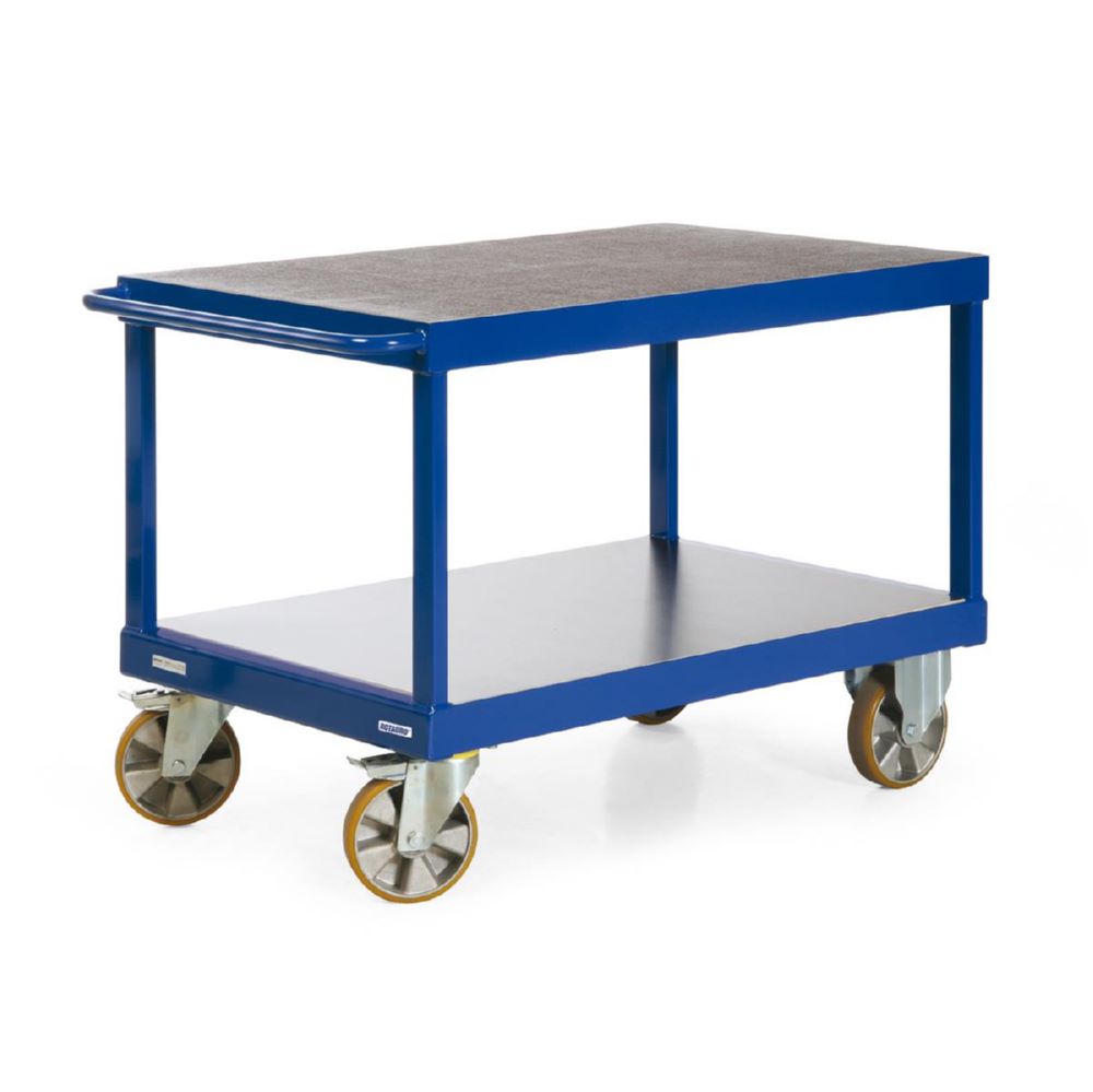 Produktbild Rotauro Schwerlast Tischwagen Serie R2200 Polyurethan Bereifung 1200 x 800 mm bild 1