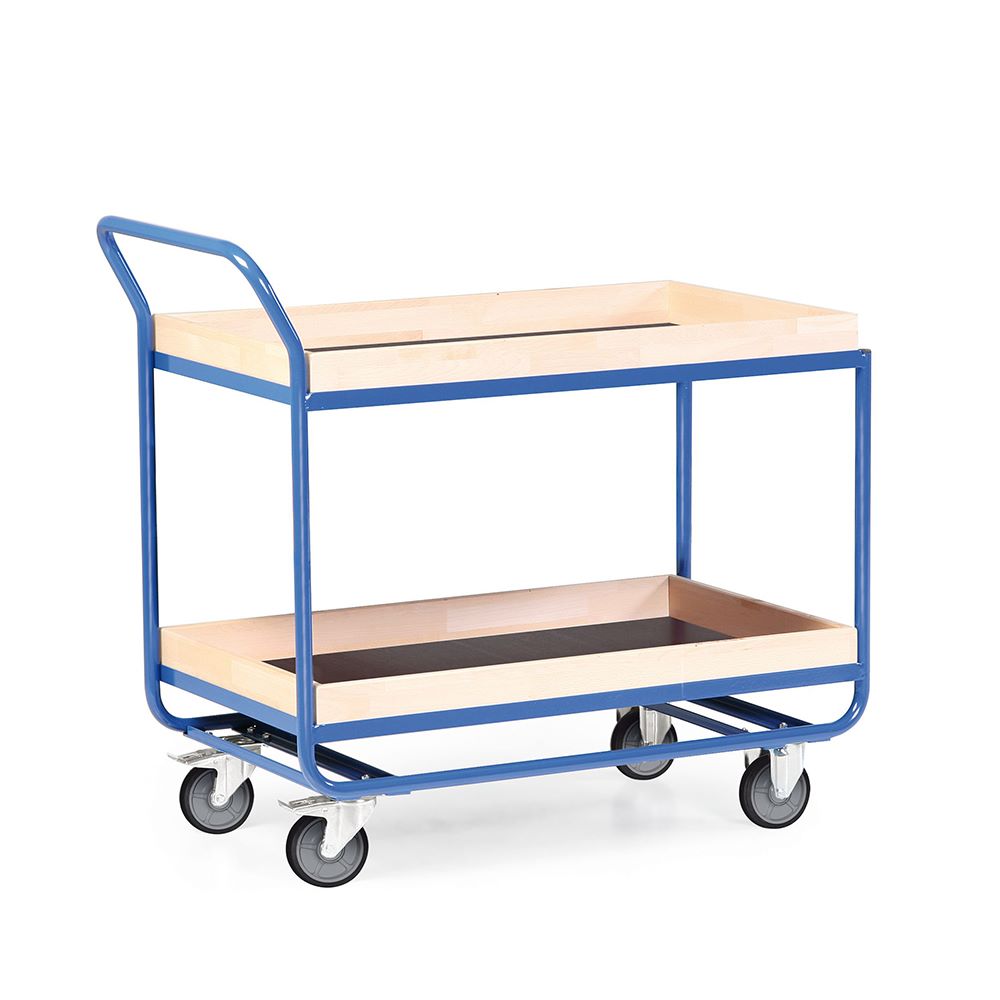 Produktbild Rotauro Stahlrohr Tischwagen Ablage aus Multiplexholz 600 x 1161 x 1000 mm