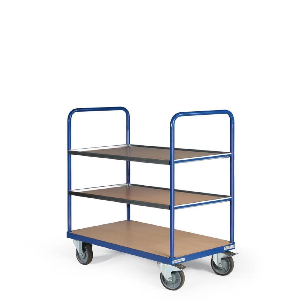Produktbild Tauroflex Etagenwagen Basic 3 offene Etagen 2 davon mit Bordkante 500 x 1040 x 1160 mm bild 2