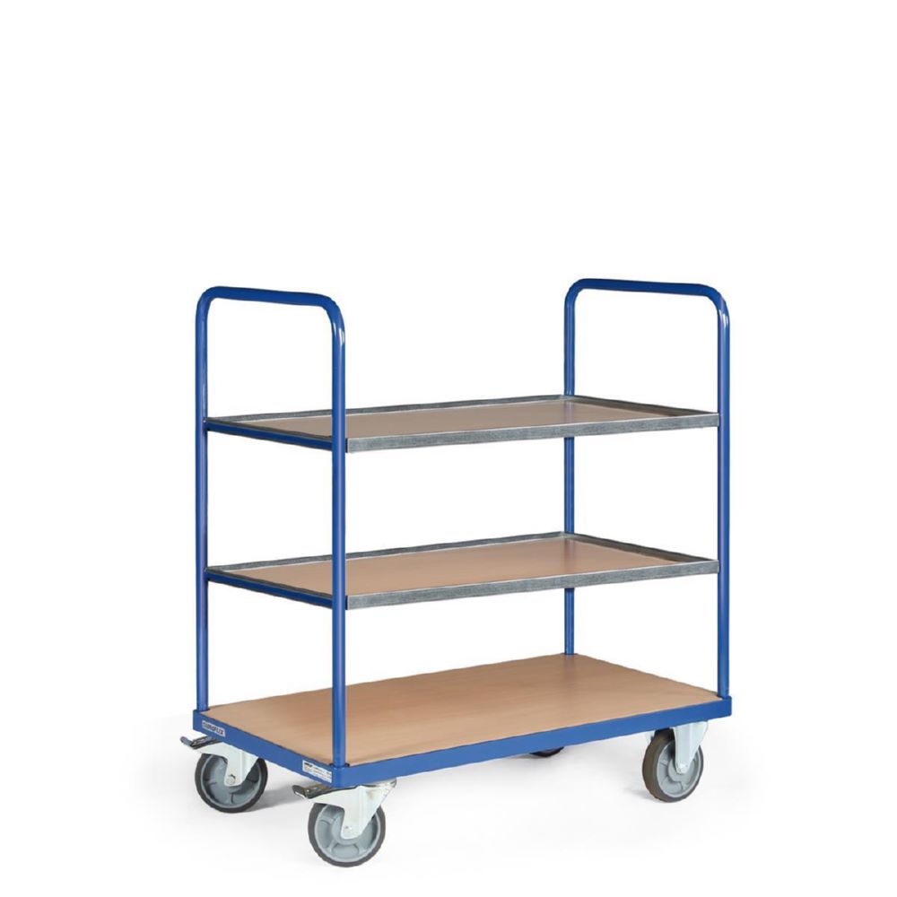 Produktbild Tauroflex Etagenwagen Basic 3 Etagen 2 davon mit Bordkante 800 x 1390 x 1160 mm