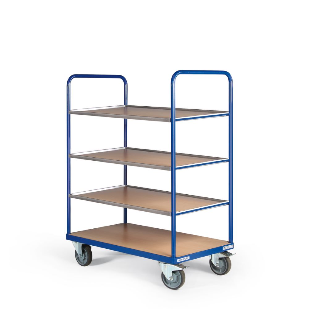 Produktbild Tauroflex Etagenwagen Basic 4 Etagen 2 davon mit Bordkante 600 x 1190 x 1460 mm bild 2
