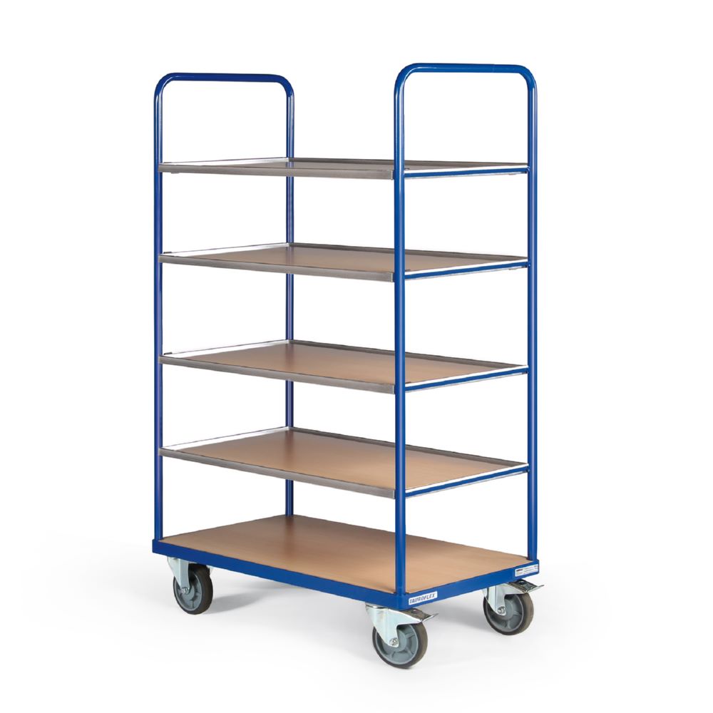 Produktbild Tauroflex Etagenwagen Basic 5 offene Etagen bis 500 kg Last 800 x 1390 x 1760 mm bild 2