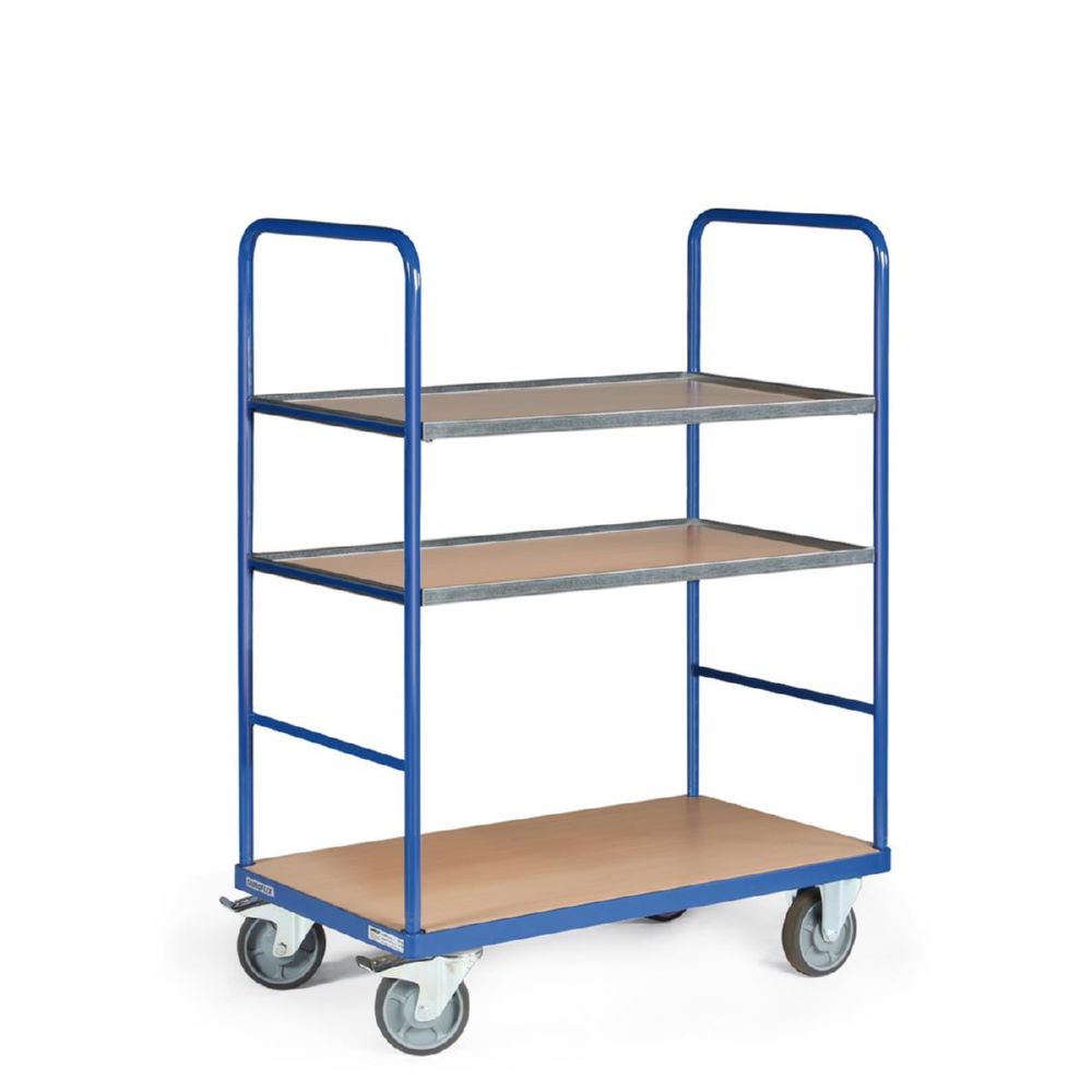 Produktbild Tauroflex Etagenwagen Basic 3 offene Etagen mit TPE Bereifung 500 x 1040 x 1460 mm bild 1
