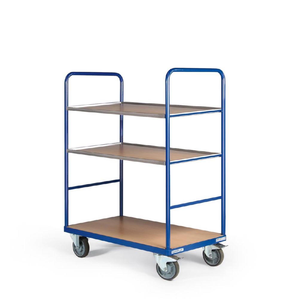 Produktbild Tauroflex Etagenwagen Basic 3 offene Etagen mit TPE Bereifung 500 x 1040 x 1460 mm bild 3