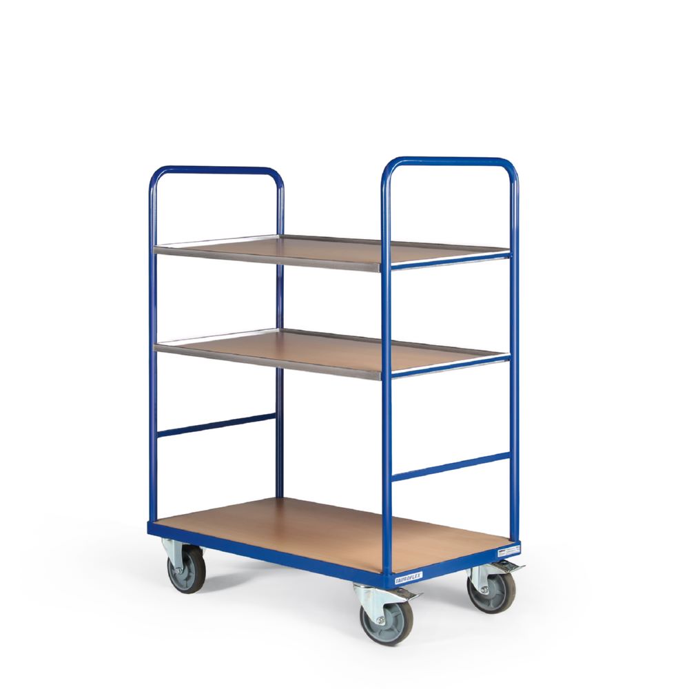 Produktbild Tauroflex Etagenwagen Basic 3 offene Etagen mit TPE Bereifung 700 x 1190 x 1460 mm bild 2