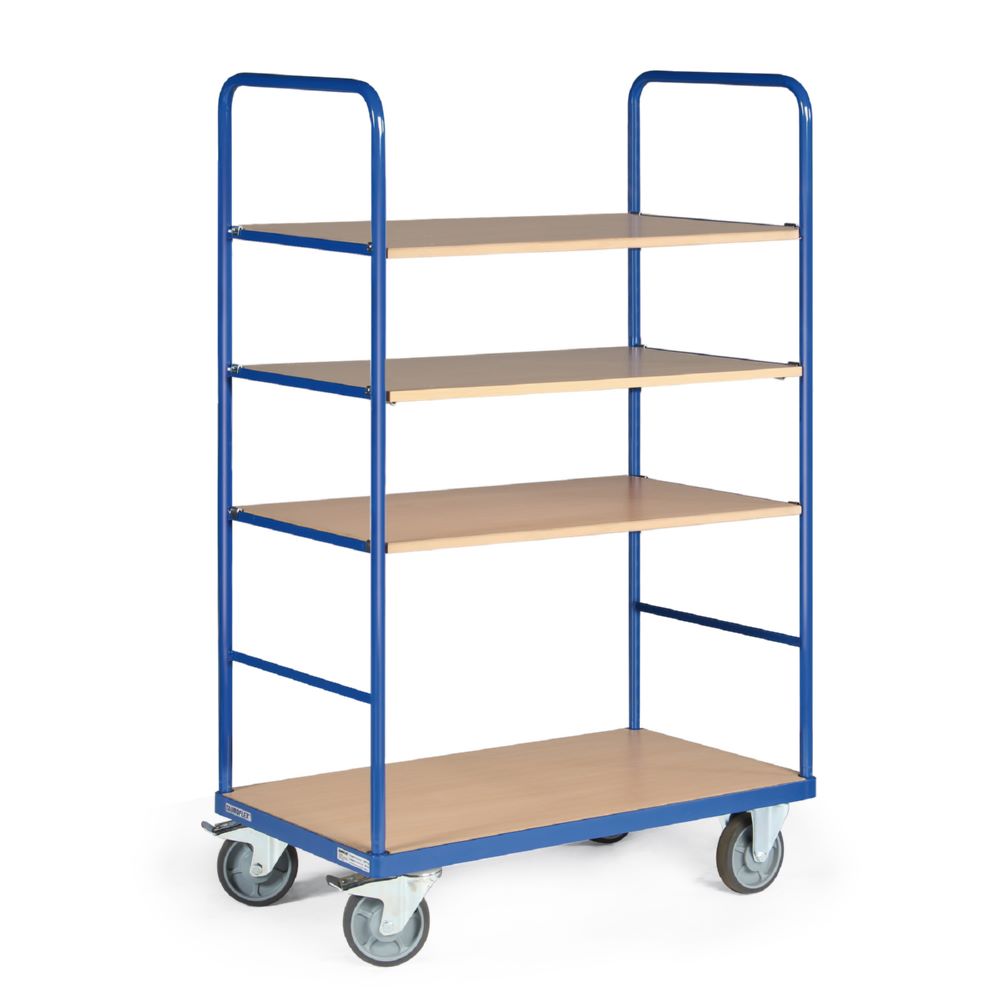 Produktbild Tauroflex Etagenwagen Basic 4 offene Etagen ohne Bordkante 700 x 1190 x 1760 mm