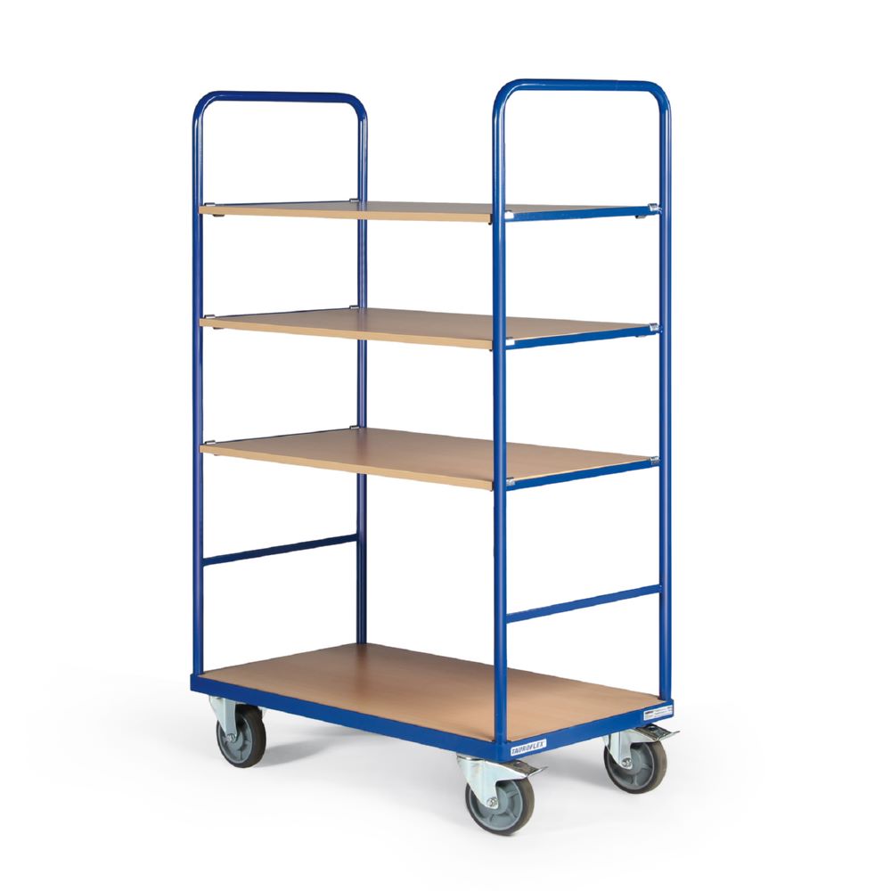 Produktbild Tauroflex Etagenwagen Basic 4 offene Etagen ohne Bordkante 700 x 1190 x 1760 mm bild 2