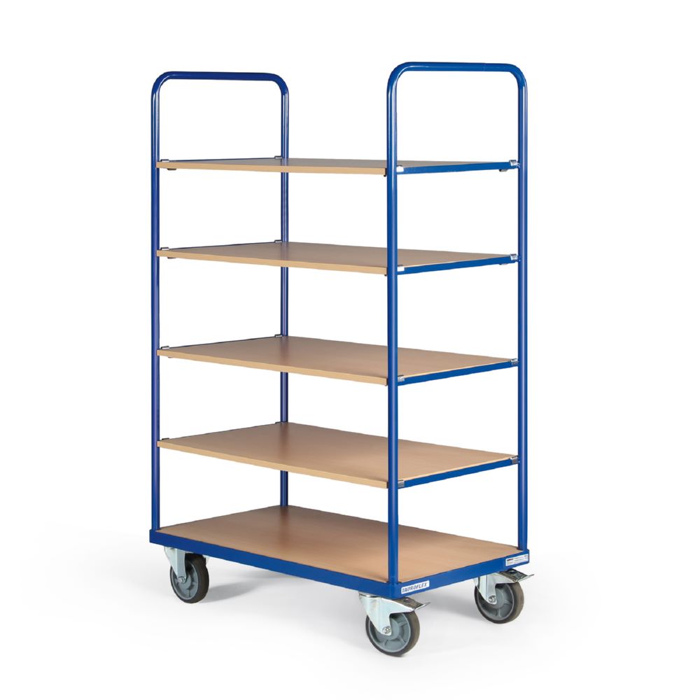 Produktbild Tauroflex Etagenwagen Basic 5 offene Etagen ohne Bordkante 700 x 1190 x 1760 mm bild 2