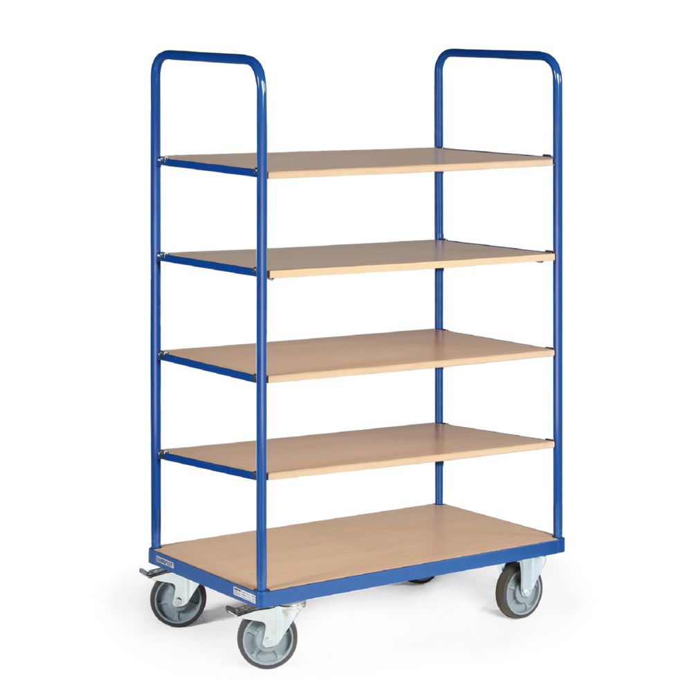 Produktbild Tauroflex Etagenwagen Basic 5 offene Etagen ohne Bordkante 800 x 1390 x 1760 mm bild 1