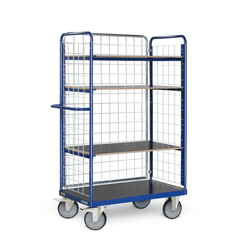 Produktbild Tauroflex Etagenwagen F6 4 Ladeflächen 3 Gitterwände 600 x 1190 x 1800 mm bild 1