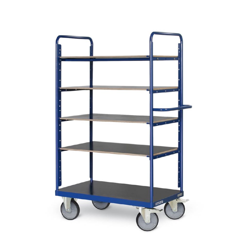 Produktbild Tauroflex Etagenwagen F6 Traglast 5 Ladeflächen je 90 kg 600 x 1190 x 1800 mm bild 2