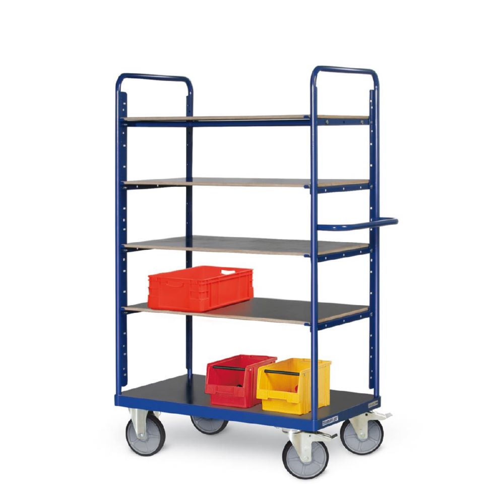 Produktbild Tauroflex Etagenwagen F6 Traglast 5 Ladeflächen je 90 kg 600 x 1190 x 1800 mm bild 4