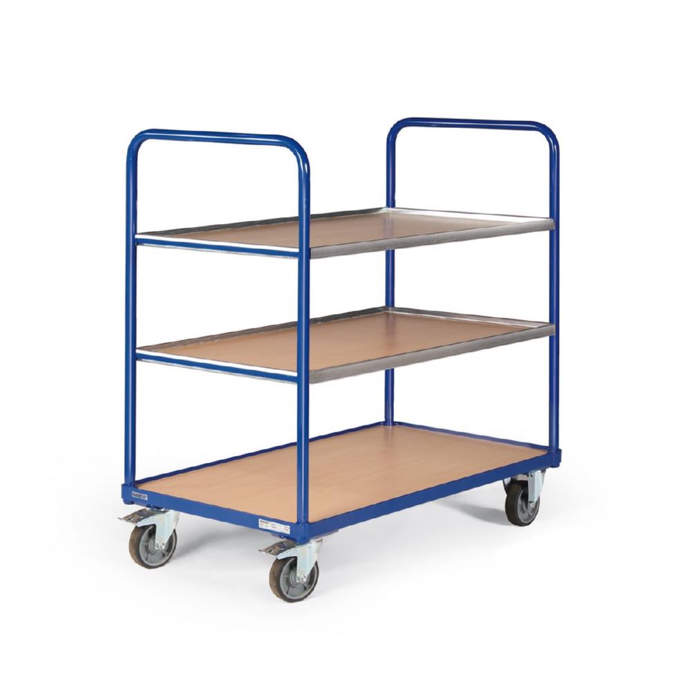 Produktbild Tauroflex Etagenwagen F2 bis 250 kg 3 Etagen mit Bordkante 600 x 1175 x 1125 mm